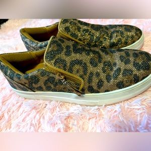 The Buckle- Animal Print slip on sneakers